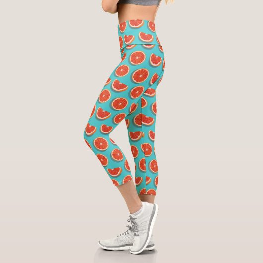 Leggings Capri Motif orange juteux doux (Gauche)