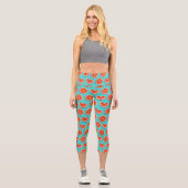 Leggings Capri Motif orange juteux doux (Recto)