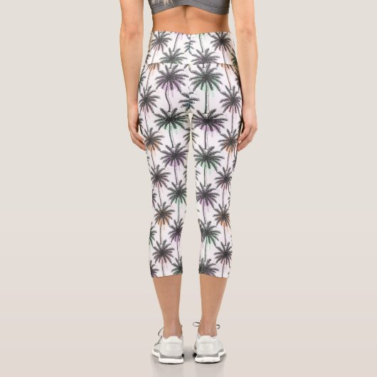 Leggings Capri Motif Paint Drop Palm Tree (Verso)