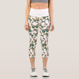 Leggings Capri Motif papillon bleu dégradé