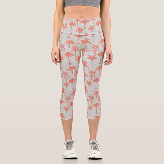 Leggings Capri Motif Pastel Palm Tree (Recto)