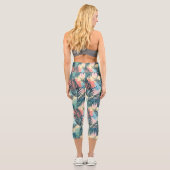 Leggings Capri Motif Pastel Tropical Leaf (Verso)