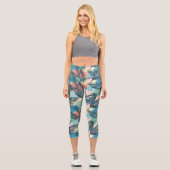 Leggings Capri Motif Pastel Tropical Leaf (Recto)
