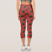 Leggings Capri Motif pétillant vert sapin de Noël (Verso)