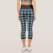 Leggings Capri Motif Plaid bleu personnalisé (Verso)