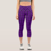 Leggings Capri Motif Plaid de goth noir violet (Recto)