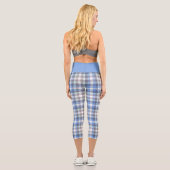 Leggings Capri Motif Plaid Taupe Bleu (Verso)