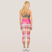 Leggings Capri Motif Plaid Vintage Rétro En Pastels (Verso)