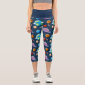 Leggings Capri Motif Planète et étoiles (Recto)