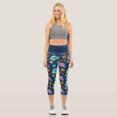 Leggings Capri Motif Planète et étoiles (Recto)