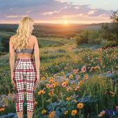 Leggings Capri Motif plat traditionnel rouge et blanc Twist moder