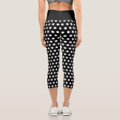 Leggings Capri Motif pois noir et blanc tendance (Verso)