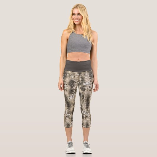Leggings Capri Motif Poster de animal branché Snake (Recto)