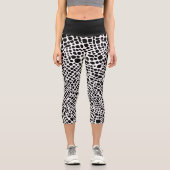 Leggings Capri Motif psychédélique noir et blanc (Recto)