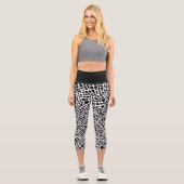 Leggings Capri Motif psychédélique noir et blanc (Recto)