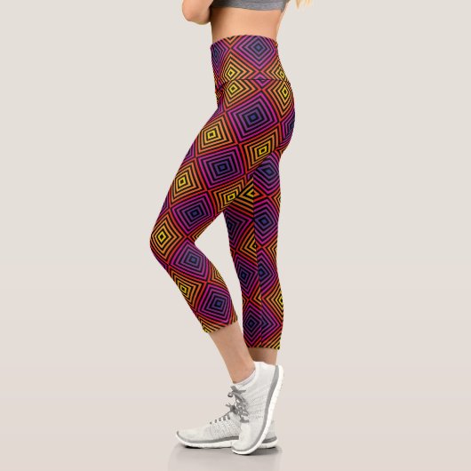 Leggings Capri Motif psychédélique Rainbow Chevron (Gauche)