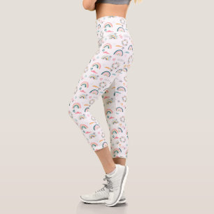 Leggings Capri Motif Rainbows & Hearts