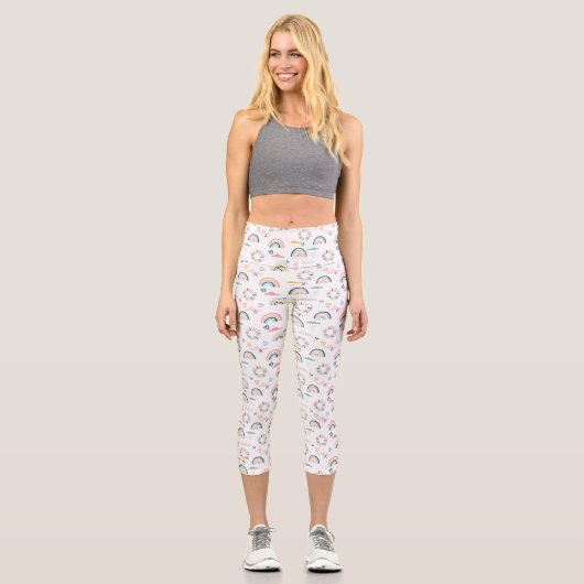 Leggings Capri Motif Rainbows & Hearts (Recto)