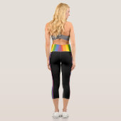 Leggings Capri Motif rayé arc-en-ciel coloré (Verso)