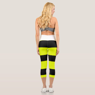 Leggings Capri Motif rayures jaunes
