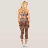 Leggings Capri Motif Rayures Orange Violet (Verso)