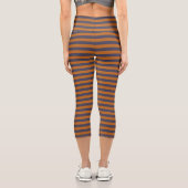 Leggings Capri Motif Rayures Orange Violet (Verso)