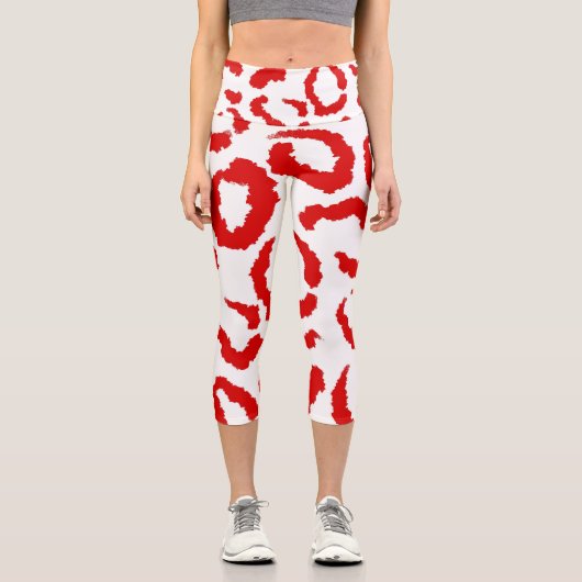 Leggings Capri Motif Red Leopard (Recto)