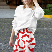 Leggings Capri Motif Red Leopard