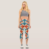 Leggings Capri Motif Retro Summer Rainbow Stripes (Recto)