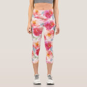 Leggings Capri Motif rose Aquarelle Peony (Recto)