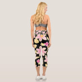 Leggings Capri Motif rose et noir (Verso)