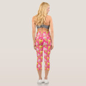Leggings Capri Motif rose Kawaii avec crème glacée aux fraises (Verso)
