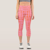 Leggings Capri Motif rose pastel rétro (Recto)