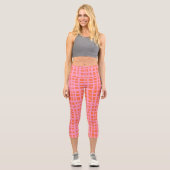 Leggings Capri Motif rose pastel rétro (Recto)