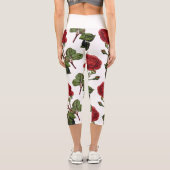 Leggings Capri Motif Rose Red Long Stem (Verso)