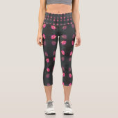Leggings Capri Motif Rose Rose (Recto)