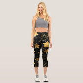 Leggings Capri Motif sans couture avec étoiles d'or (Recto)