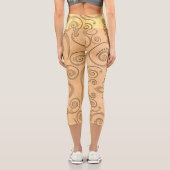 Leggings Capri Motif sans couture feuille d'érable (Verso)