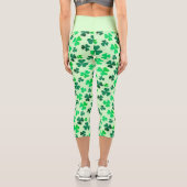 Leggings Capri Motif Shamrock de trèfle vert Élégant (Verso)