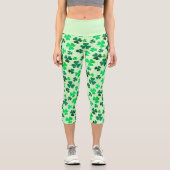 Leggings Capri Motif Shamrock de trèfle vert Élégant (Recto)