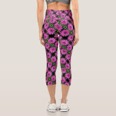 Leggings Capri Motif simple violet africain de marguerite (Verso)