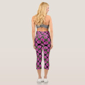 Leggings Capri Motif simple violet africain de marguerite (Verso)