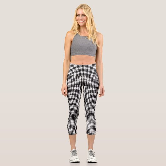 Leggings Capri Motif Sml Houndstooth BW (Recto)