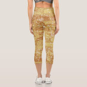 Leggings Capri Motif Sparkly Gold Parties scintillant Chic Textur (Verso)