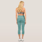 Leggings Capri Motif Starburst turquoise avec texte et logo perso (Verso)