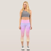 Leggings Capri Motif sumérien mésopotamien rose (Recto)