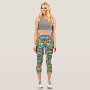 Leggings Capri Motif Tartan Écossais des Années 70