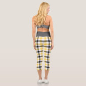 Leggings Capri Motif Tartan jaune moderne (Verso)