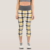 Leggings Capri Motif Tartan jaune moderne (Recto)