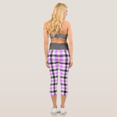 Leggings Capri Motif Tartan mauve moderne (Verso)